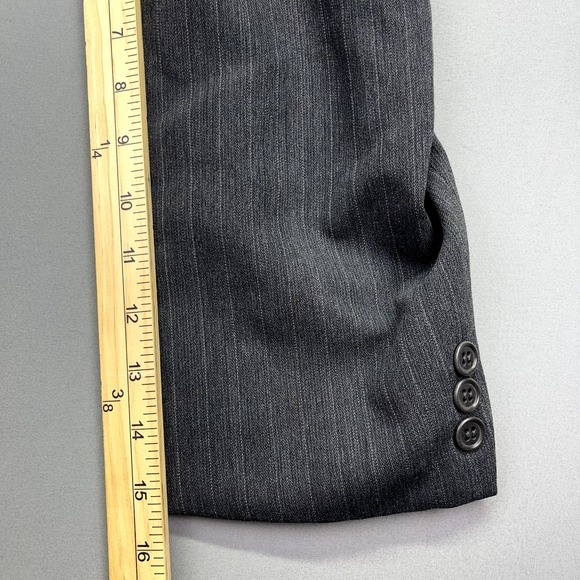 Mani by Giorgio Armani Italy Mens Wool Blazer Suit Size 40 Black Striped Pattern - Picture 5 of 15